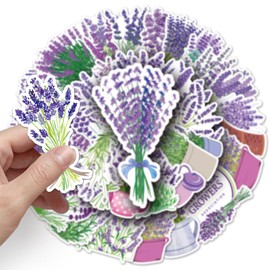 Lavender Stickers for Laptop (Pack of 50), Gift for Children, Teenagers, Adults, Boys, Waterproof Vinyl Stickers for Scrapbooking, Skateboard, Car, Luggage
