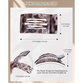 Mesovor Pack of 6 Flat Hair Clips for Women and Girls, Strong Holding Power