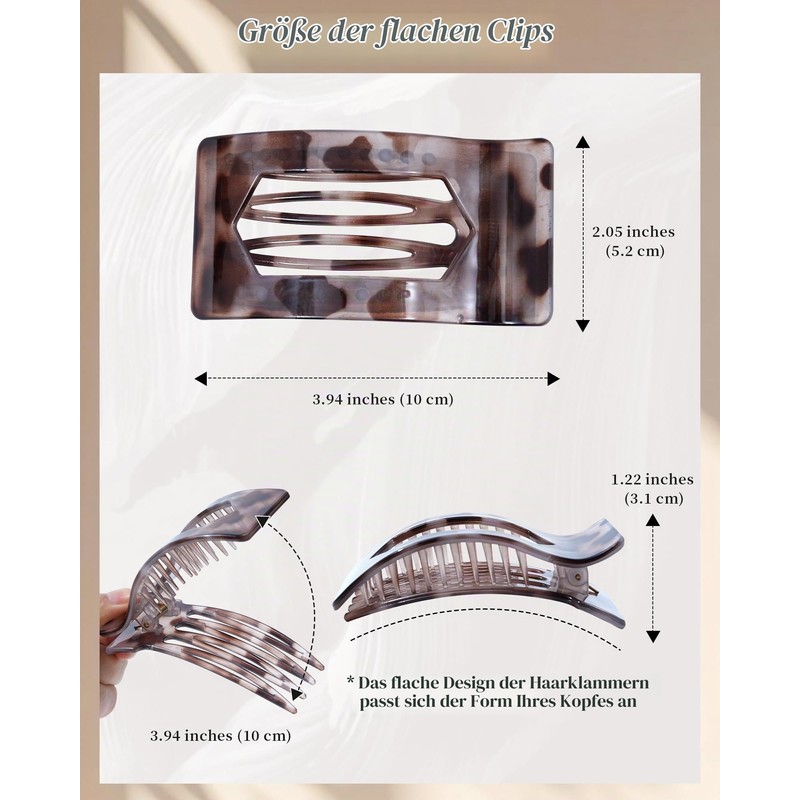 Mesovor Pack of 6 Flat Hair Clips for Women and