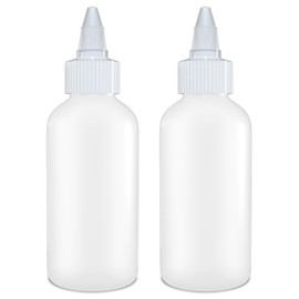 BRIGHTFROM Condiment Squeeze Bottles - 4 OZ Squirt Empty Bottles, Twist Top Cap, Leak Proof - Great for Ketchup, Mustard, Syrup, Sauces, Dressing, Oil, Arts and Crafts, BPA-FREE Plastic - Pack of 2