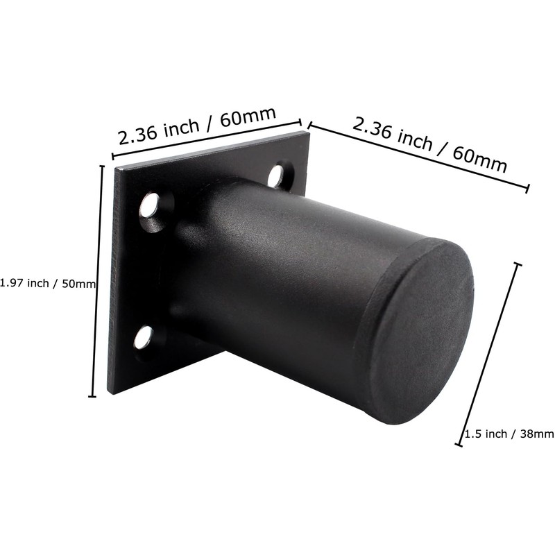 4Pcs Black Adjustable Furniture Legs, 2.36" Aluminum Alloy Cabinet Feet