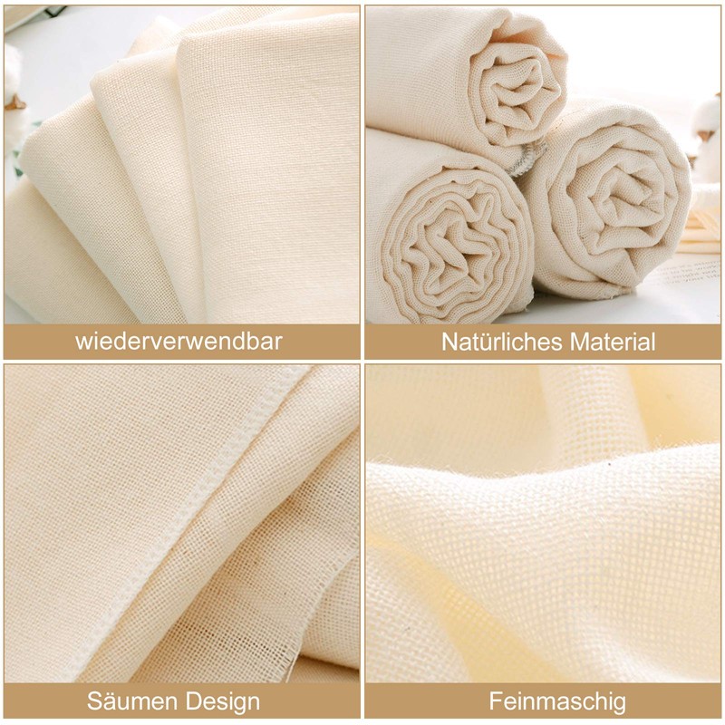 HXC Pack of 4 Natural Cheese Cloth 70 cm x