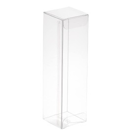 MECCANIXITY Plastic Retail Boxes 1.5"x1.5"x5.4" (38x38x138 mm) Gift Box with Protecting Film for Candy, Cookies, Christmas, Wedding, Party Wrapping Clear Pack of 20