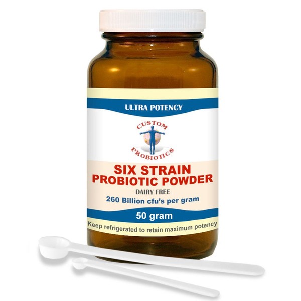 Six Strain Probiotic Powder by Custom Probiotics (50 Gram)