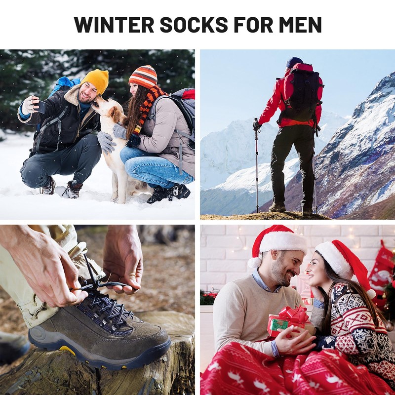 SIMIYA 5 Pairs Merino Wool Socks for Men, Super Thick