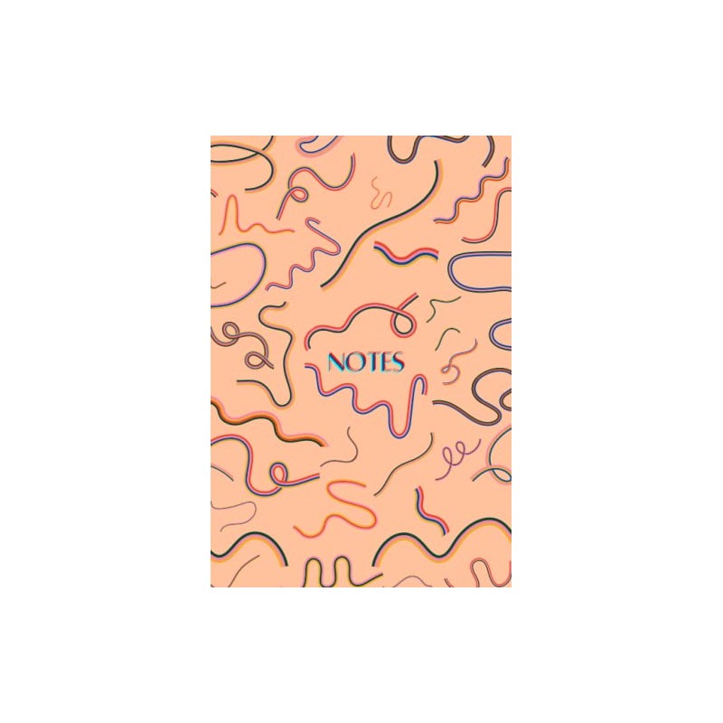 Peach Orange Pastel Abstract Lines Notebook Writing Journal