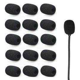 15 PCS Headset Microphone Covers Foam, Microphone Foam Cover, Microphone Protector, Handheld Mic Foam Windshield for Gaming Headsets, Streaming, Zoom Calls