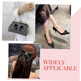 FOMIYES 1 Pair Rhinestone Bow Shoe Decoration for DIY Shoe Decor Accessories for Parties Weddings Crafts Stylish Individualized Bow Knot Design
