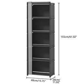 Dttwacoyh 6 Storey Single Row Storage for Bedroom, Open Closet, Closet Organiser, Bedroom, Office, Living Room (Black)