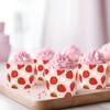 JarThenaAMCS 100Pcs Strawberry Baking Cups Pink Red Strawberry Flower Cupcake