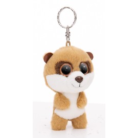 NICI GLUBSCHIS 49732 Key Ring Meerkat Speeky 9 cm Brown Soft Toy Companion Cuddly Toy Pendant with Key Ring for Lanyard, Key Ring and Key Holder