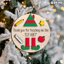 34HD Gifts for Christmas, Character Christmas Movie Ornament Wooden 2-Layered, Thank You Gifts for Teacher, Coaches, Tutor, Christmas Decorations