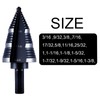 M2 1/4 to 1-3/8 Inch Step Drill Bit Straight Grooved