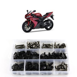 Xitomer Complete Bodywork Screws, Fit for YZF-R1 2004 2005 2006, Full Set Fairing Bolts/Washers/Nuts/Clips/Grommets (Titanium)