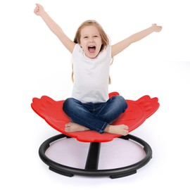 CHILDHOOD Sensory Swivel Chair, Sensory Spinning Chair for Autistic Kids, Training Body Coordination (Red Fish)