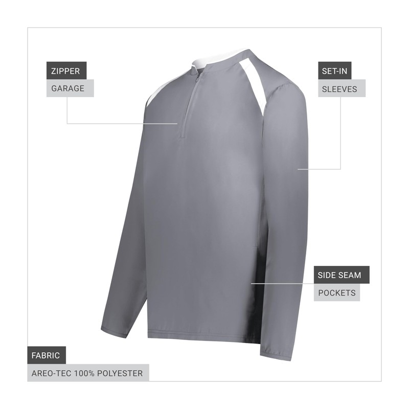 Holloway Boy's Clubhouse Pullover Cage Jacket - Long Sleeve Quarter