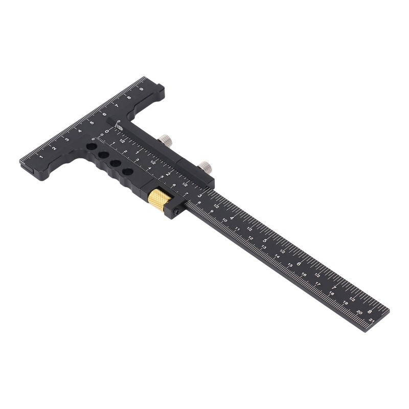 Woodworking Scriber Measuring Tool T Square Ruler Carpentry Multifunctional Aluminum