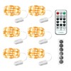 6PCS Fairy Lights Battery Powered with Remote, 7ft 20LEDs Warm