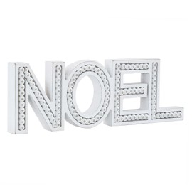 BAYSBAI Noel Sign, Boho Christmas Decor, Farmhouse Beaded Wooden Noel Letter, Neutral Christmas Decorations for Table Mantel Shelf Home Tabletop, Rustic Winter Holiday Decor