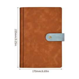 Tibapla A5 Binder Notebook, Ring Binder Planner, 6 Round Ring Binder Planner Notebook, PU Leather Loose Leaf Notebook with 80 Blank Paper for Travel, Diary and Gift, A5 Filling Paper, Brown