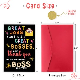 Abeletree Thank You Card for Boss Leader Boss Lady, Happy Boss's Day Card Gifts form Employee, Appreciation Boss Gifts for Men Women