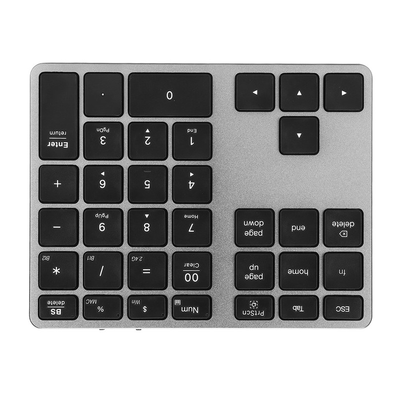 Wireless Number Pad 35 Keys Aluminum Alloy Ultrathin Rechargeable Ergonomic