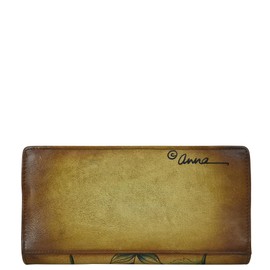Anna by Anuschka Bi-Fold Wallet with Strap, Magical Dragonflies Tan
