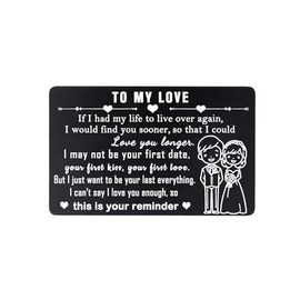 MADHAHEFU Couple Gifts To My Love Wallet Insert Card Valentines Gifts for Husband Wife Boyfriend Girlfriend Sweet Reminder for Him Her Wedding Anniversary Wallet Card I Love You Card Gifts for Couple