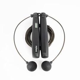 Nilox, Smart Rope Skipping Rope Smart and Wireless with Three Holding Modes, LCD Display with Backlight with Skip Counter and Burned Calorie Counter, Also Available on Smartphone with SkipJoy App