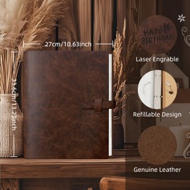 Artmag Photo Album 4x6 320 Photos, Thick Leather Cover Picture Album with 20 PCS Kraft Writing Paper Holds 320 Vertical Photos for Family Wedding Anniversary (Brown)