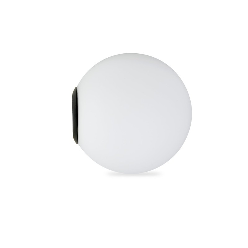 2 Pack Matte Opal Glass Globe Lampshades with Black Metal