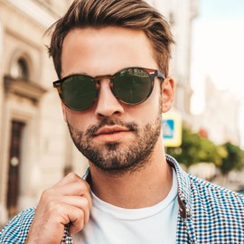 CARFIA Mens Sunglasses Polarised Vintage Eyewear UV400 Protection for Driving Travel