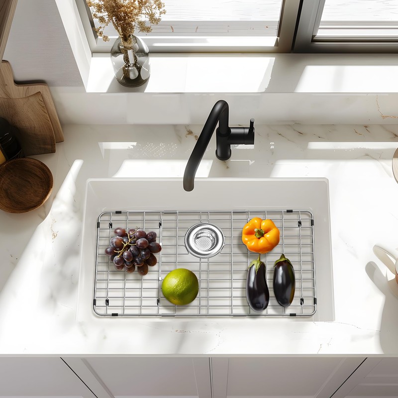 Metal Sink Grate Protector for Kitchen, Stainless Steel Sink Bottom