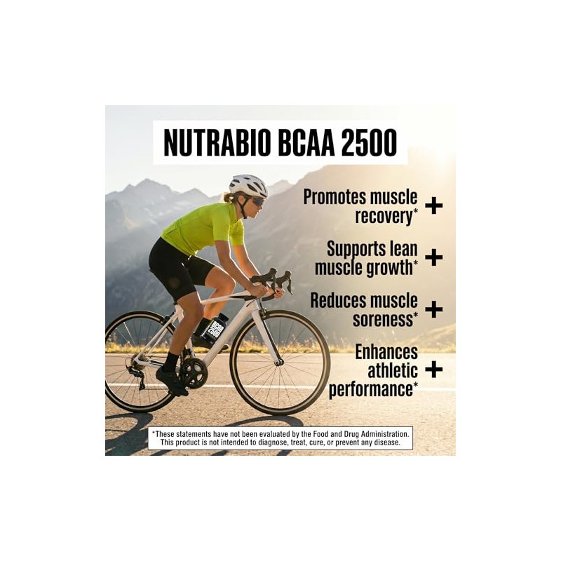 NutraBio- BCAA 2500 Aminoácidos de Cadena Ramizada Apoya el Nuevo