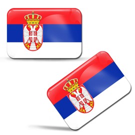 SkinoEu® 2 x 3D Sticker Serbia Serbian Flag F 121