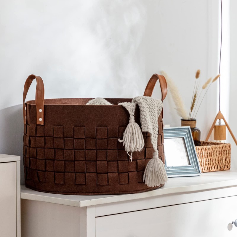 boldmonkey Laundry Basket 20 " x20 x11.8 , Large Felt