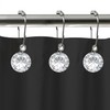 Crystal Shower Curtain Hooks Decorative Clear Bling Rings Cute Girly