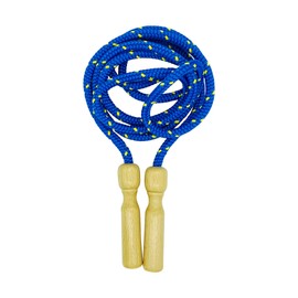 Wooden Skipping Rope, Colourful Rope, 250 cm, Wooden Handle, Children's Skipping Rope, Skipping Rope, Quality Made in Germany, 3003 (Blue)