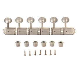 Premium Vintage Guitar Tuners Tuning Machines Peg Guitar Tuning Keys with Split Shaft for Strat/Tele/Jaguar Metal Oval Key Righty Relic Aged Nickel