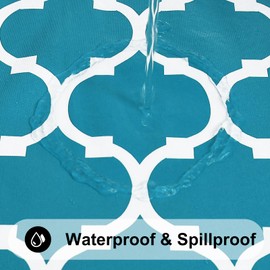 smiry Rectangle Table Cloth Cover, Waterproof Vinyl Tablecloth with Flannel Backing for Rectangle Tables, Wipeable Spillproof Plastic Tablecloths for Dining, Camping, Indoor, Outdoor, (60"x84", Teal)