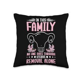 Hysterectomy Surgery Clothing Uterus Warrior Hysterectomy Recovery Must Haves Uterus Removal Surgery Throw Pillow, 16x16, Multicolor