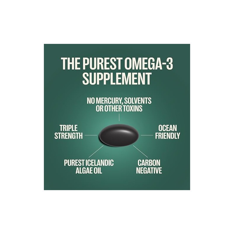 Orlo Suplemento de Aceite de Algas Omega 3 Triple Absorci