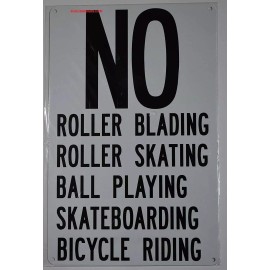 Buildingsigns.com NO Roller Blading Roller Skating Ball Playing Skateboarding Bicycle