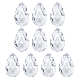 PATIKIL K9 Crystal Pendants Teardrop Beads, 10 Pack 38mm Chandelier Prisms Parts Hanging Beads DIY Lamp for Arts Crafts Decoration, Clear