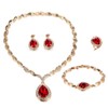 FUNOJOY Costume Red Crystal Jewelry Sets for Women Wedding Bridal