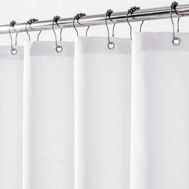 Felisa - Cortina de ducha de tela extra larga impermeable con 3 imanes grandes, 72 x 86 pulgadas, cortina de ducha de tela suave, lavable color blanco