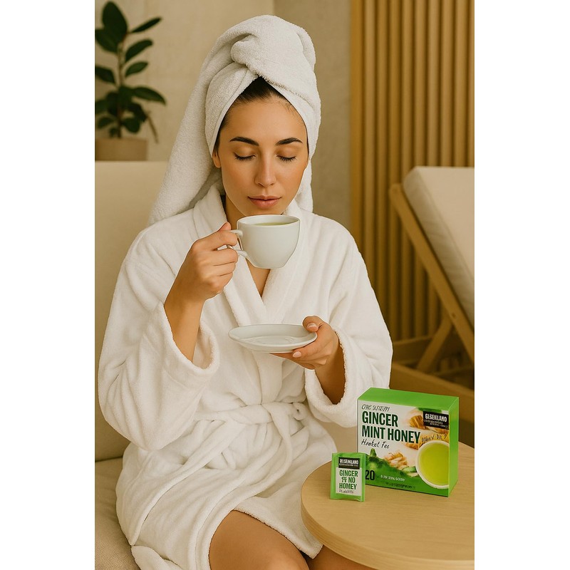 Ginger Tea Mint Honey Flavor 20 Instant Sachets - Natural