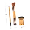 Ipetboom 3pcs Bamboo Handle Nylon Bristles Powder Brush for Cosmetics