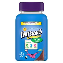 FLINTSTONES Active Kids Multivitamin Gummies - Multivitamins for Kids, Kids Multivitamin Gummy with Vitamin D and Calcium, Free of Artificial Sweeteners, Free of Aspartame, 60 Gummies
