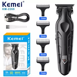Kemei 2269 Barber Cordless Trimmer 0.00mm Zero Gapped Hair Clippers Salon Barber - Km-2269